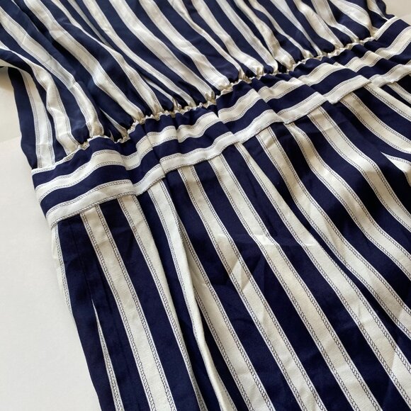 Vintage Retro 1980s DATIANI Navy & White Vertical Stripe Dress Size 12 *NWT - Picture 14 of 14